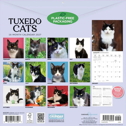 CarouselCalendars Tuxedo Katten Kalender 2027