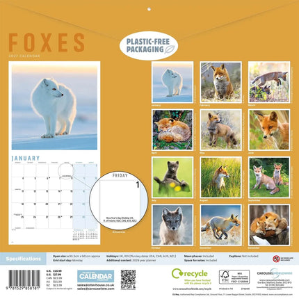 CarouselCalendars Vossen Kalender 2027