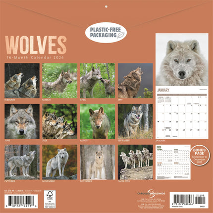 CarouselCalendars Wolven Kalender 2026