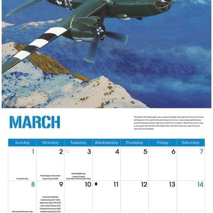 CarouselCalendars WWII Vliegtuigen Kalender 2026