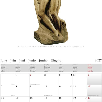 Cartilia Michelangelo Buonarroti Kalender 2027