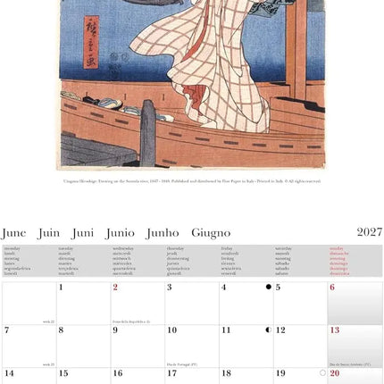 Cartilia Utagawa Hiroshige Kalender 2027