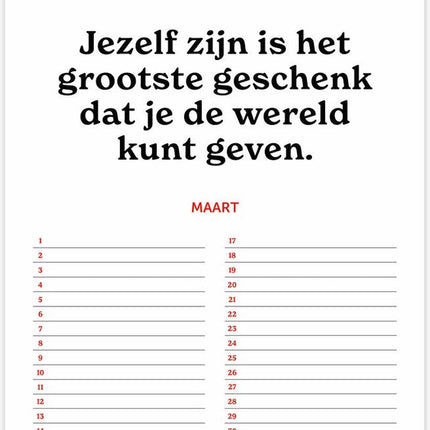 Comello 365 Dagen Succesvol Verjaardagskalender A4
