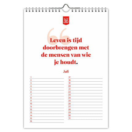 Comello 365 Dagen Succesvol Verjaardagskalender A4