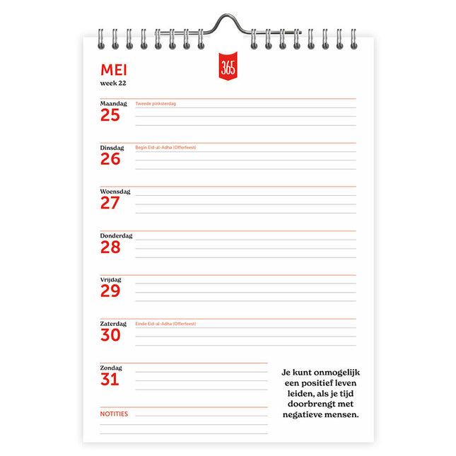 Comello 365 Dagen Succesvol Weeknotitiekalender 2026