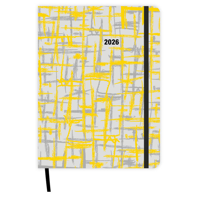Comello Agenda groot Yellow Scratches 2026