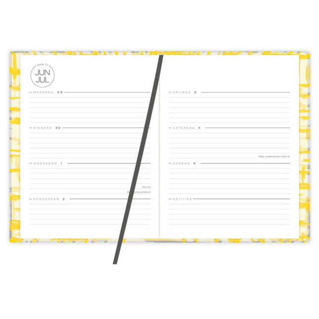 Comello Agenda groot Yellow Scratches 2026