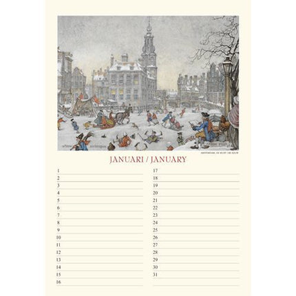Comello Anton Pieck A4 "Zicht op Haven" verjaardagskalender