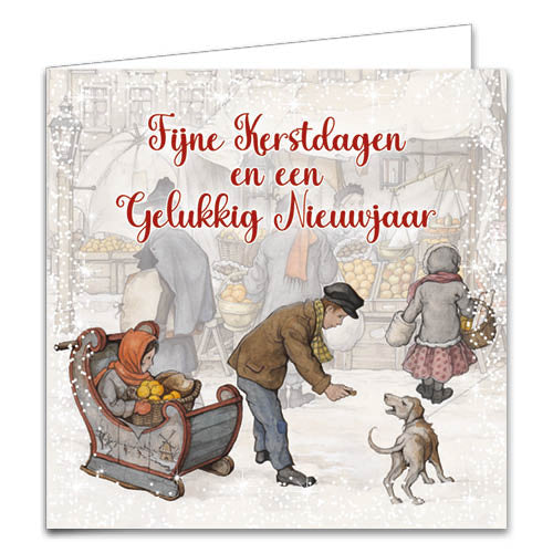 Comello Anton Pieck Kerstkaarten Kind in slee