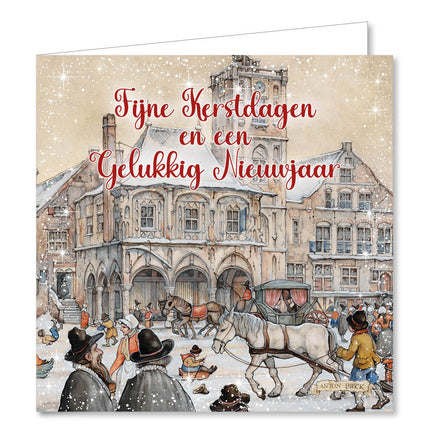 Comello Anton Pieck Kerstkaarten Kind in slee