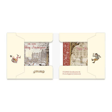 Comello Anton Pieck Kerstkaarten Kinderen in Slee