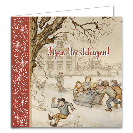Comello Anton Pieck Kerstkaarten Kinderen in Slee