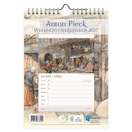 Comello Anton Pieck Weeknotitiekalender 2027 Brood Backery