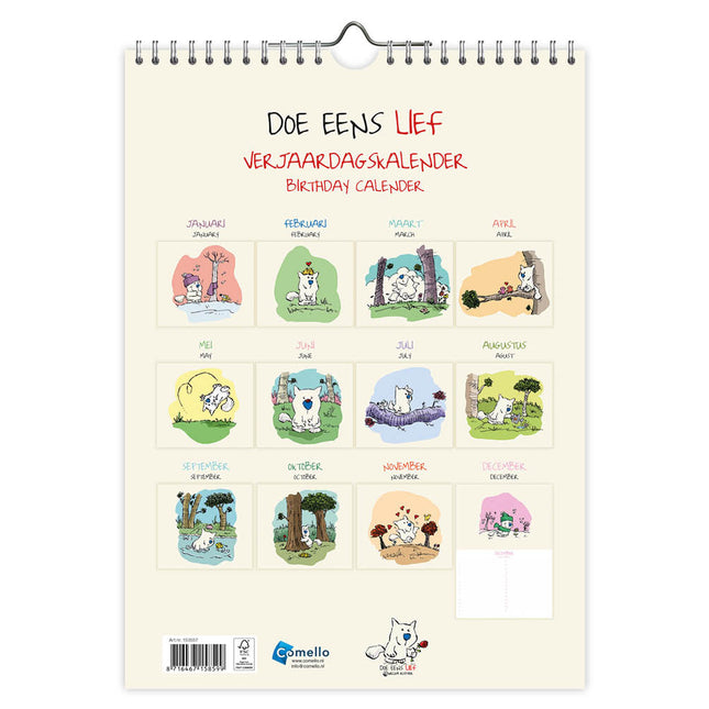 Comello Doe eens Lief Verjaardagskalender