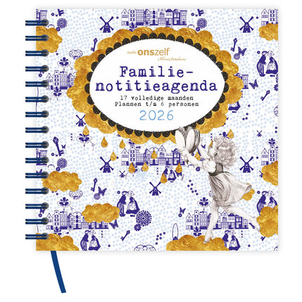 Comello Familie Notitieagenda 17-maands 2026 Delfts Blauw 6 Personen