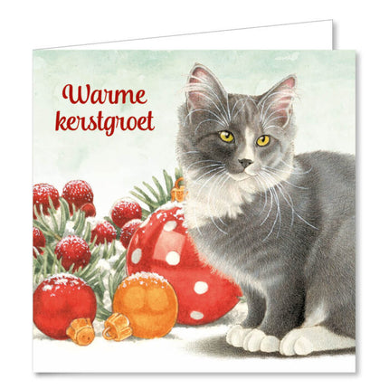 Comello Franciens Katten Kerstkaarten Kat met krans