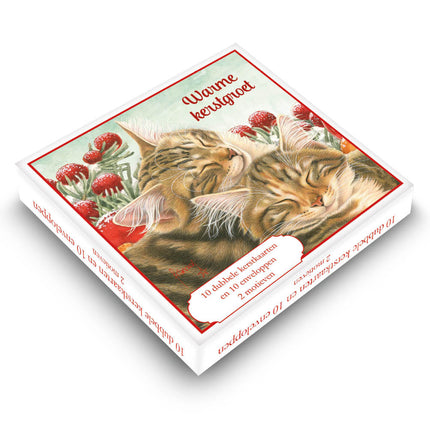 Comello Franciens Katten Kerstkaarten Kat met krans