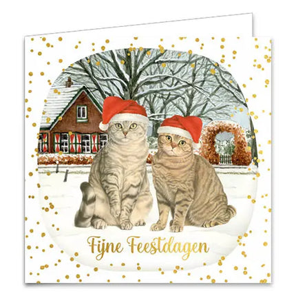 Comello Franciens Katten Kerstkaarten - Katten in de sneeuw – Jeroen