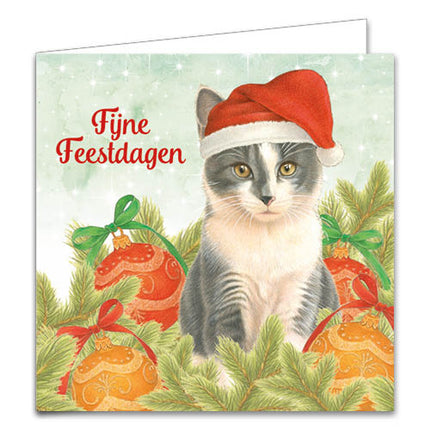 Comello Franciens Katten Kerstkaarten Kerstballen 10 Stuks