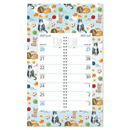 Comello Franciens Katten Weekomleg op schild 2027 Blauwe Speelvreugde