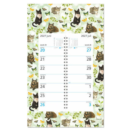 Comello Franciens Katten Weekomleg op schild 2027 Vlinders in het Groen