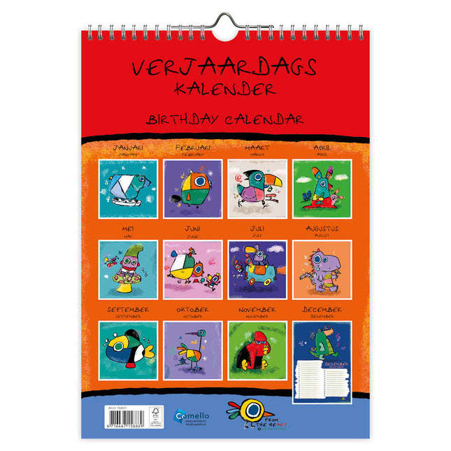 Comello From the HeART (Willem Ritstier) A4 Verjaardagskalender