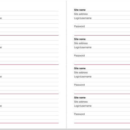 Comello Internet address & password logboek zwart groot