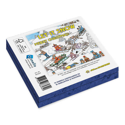 Comello Jan van Haasteren Kerstkaarten Sleeën 10 Stuks