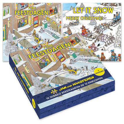 Comello Jan van Haasteren Kerstkaarten Sleeën 10 Stuks