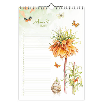 Comello Janneke Brinkman A4 Verjaardagskalender Pioenroos