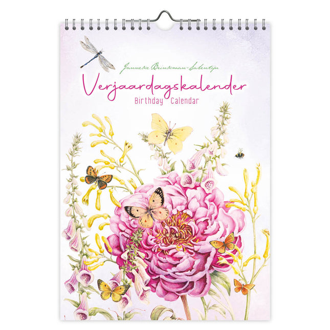 Comello Janneke Brinkman A4 Verjaardagskalender Pioenroos