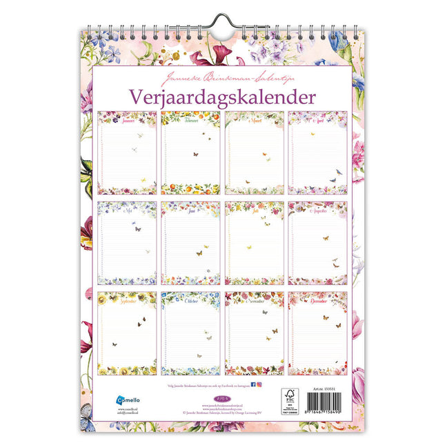 Comello Janneke Brinkman A4 Verjaardagskalender Voorjaar