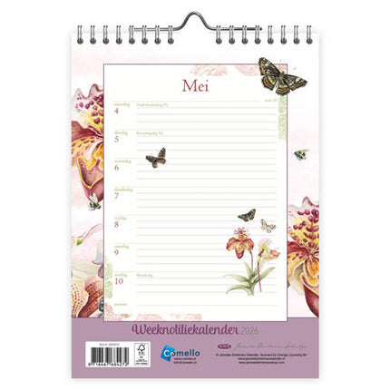 Comello Janneke Brinkman Weeknotitiekalender 2026 Orchidee