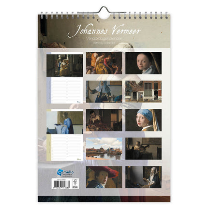 Comello Johannes Vermeer A4 Verjaardagskalender
