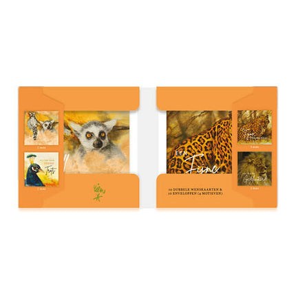Comello Kaartenmapje Rien Poortvliet Wildlife Luipaard - 10 Stuks