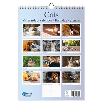 Comello Katten foto verjaardagskalender A4