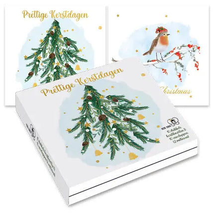 Comello Petit Paris Kerstkaarten - Roodborstje - Kersttak
