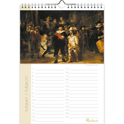 Comello Rembrandt Verjaardagskalender A4