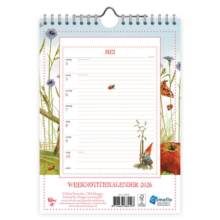 Comello Rien Poortvliet Kabouter Weeknotitiekalender 2026