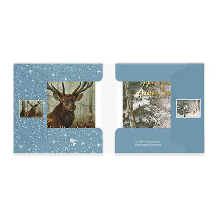 Comello Rien Poortvliet Kerstkaarten Natuur - Spelende vossen - Damhert