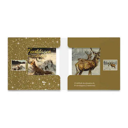 Comello Rien Poortvliet Kerstkaarten Natuur - Vos - Edelherten