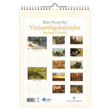 Comello Rien Poortvliet Natuur Wasberen A4 Verjaardagskalender