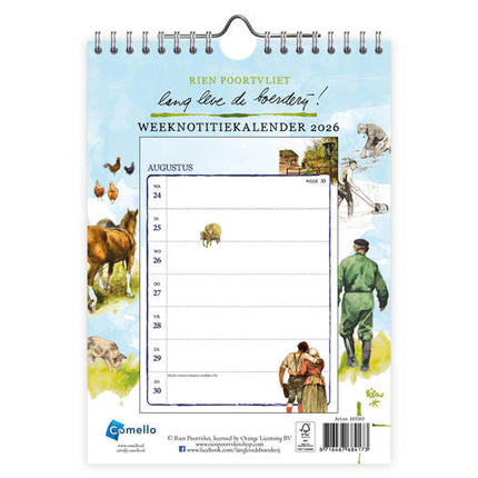 Comello Rien Poortvliet Weeknotitiekalender 2027 Paarden