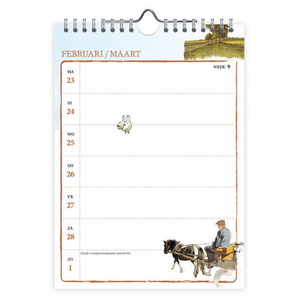 Comello Rien Poortvliet Weeknotitiekalender 2027 Paarden