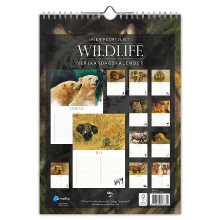Comello Rien Poortvliet “Wildlife” Verjaardagskalender A4