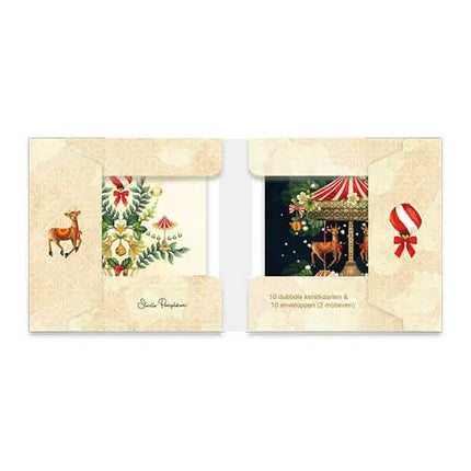 Comello Studio Pompidom Kerstkaarten -  Reindeer Carousel – Christmas Circus