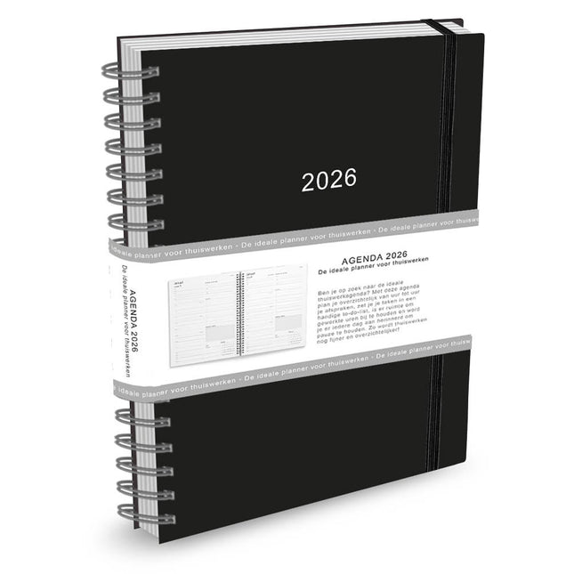 Comello Thuiswerkagenda 2026 A4 Zwart / Bruin