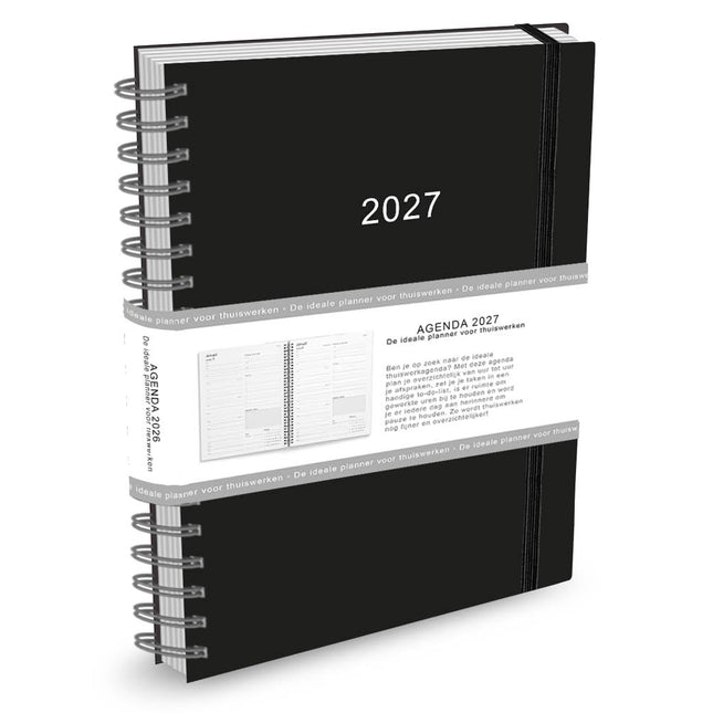 Comello Thuiswerkagenda 2027 A4 Zwart / Bruin