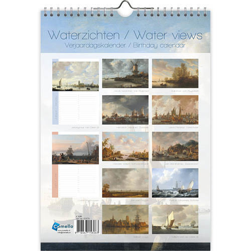 Comello Waterzichten Verjaardagskalender A4