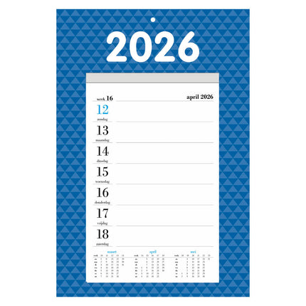 Comello Weeknotitiekalender 2026 op schild